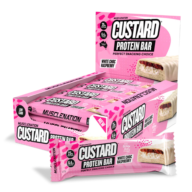 MuscleNation | Custard Protein Bar - White Choc Raspberry