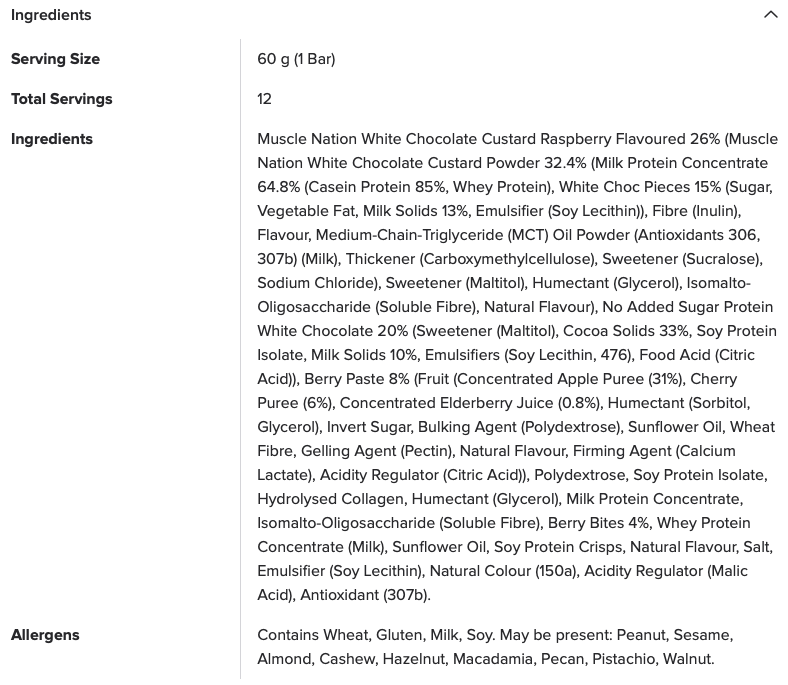 MuscleNation | Custard Protein Bar - White Choc Raspberry - Image 4