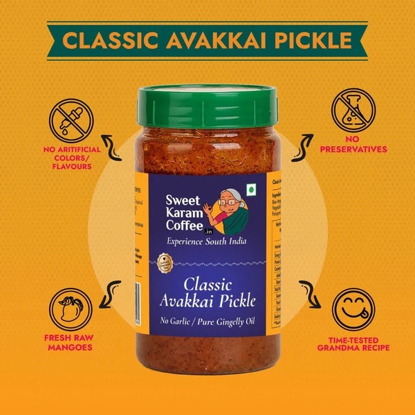 Classic Avakkai Pickle (250 gms), Sweet Karam Coffee - Image 2