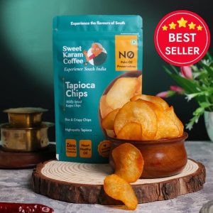 Kerala Tapioca (Kappa) Chips, Sweet Karam Coffee