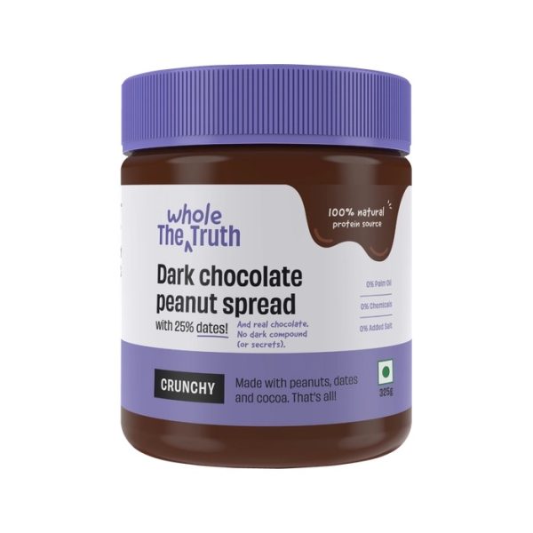 CRUNCHY - Dark Chocolate Peanut spread (325 g), The Whole Truth - Image 3
