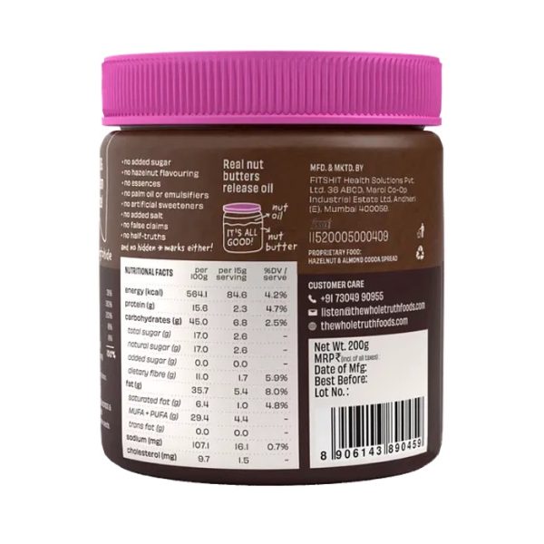 CREAMY- Hazelnut Spread (200 gms), The Whole Truth - Image 5